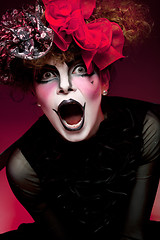 Image showing woman mime with theatrical makeup