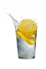 Image showing Lemon and water