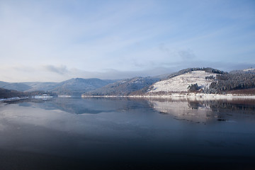 Image showing winter lake in Harz mountains, Germany