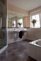 Image showing beautiful interior of a modern bathroom