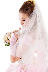 Image showing Beautiful woman dressed as a bride