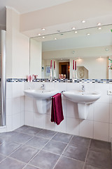 Image showing beautiful interior of a modern bathroom