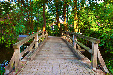 Image showing Wooden Foot Bridge