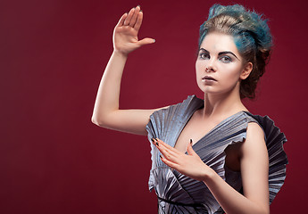 Image showing beauty alien woman in futuristic dress