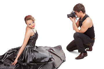 Image showing Young adult female model and photographer.