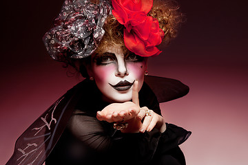 Image showing woman mime with theatrical makeup