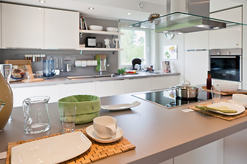 Image showing Interior of modern house kitchen