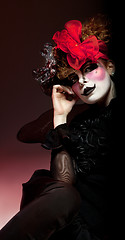 Image showing woman mime with theatrical makeup