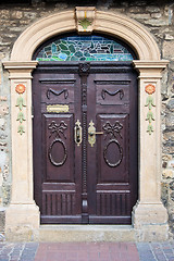 Image showing close-up image of ancient doors