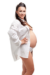 Image showing Beautiful adult pregnant woman