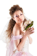 Image showing Beautiful woman dressed as a bride