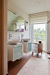 Image showing beautiful interior of a modern bathroom