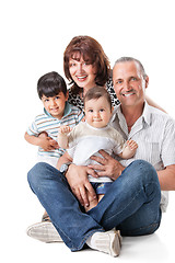 Image showing Happy grandparents with two handsome grandsons