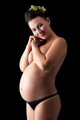 Image showing Beautiful adult pregnant woman