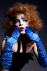 Image showing woman mime with theatrical makeup