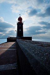 Image showing lighthouse over blue sky in Bremerhaven