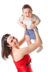 Image showing picture of happy mother with baby