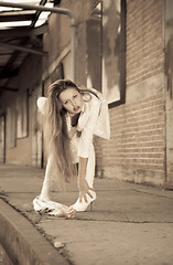 Image showing beautiful young girl in white.