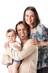 Image showing Casual portrait of a attractive young family