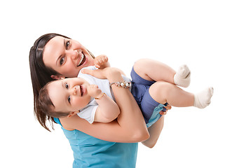 Image showing picture of happy mother with baby