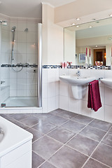 Image showing beautiful interior of a modern bathroom