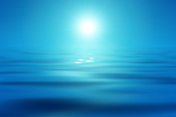 Image showing blue sea and sun