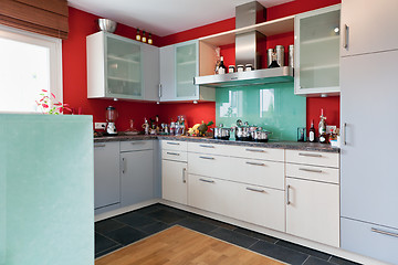 Image showing Interior of modern house kitchen