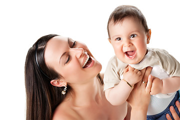 Image showing picture of happy mother with baby