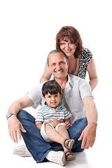 Image showing Happy grandparents with handsome grandsons