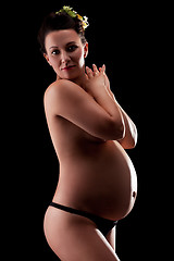 Image showing Beautiful adult pregnant woman