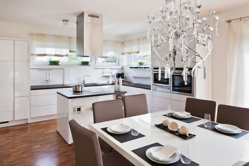 Image showing Interior of modern house kitchen