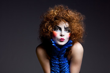 Image showing woman mime with theatrical makeup