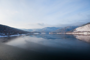 Image showing winter lake in Harz mountains, Germany