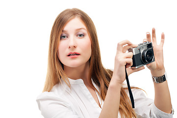 Image showing Beautiful Girl with the camera