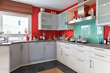 Image showing Interior of modern house kitchen