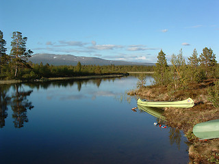 Image showing Canoe in Femundsmarka Norway