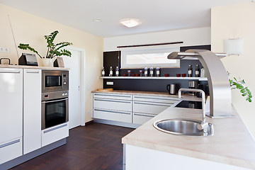 Image showing Interior of modern house kitchen