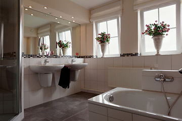 Image showing beautiful interior of a modern bathroom