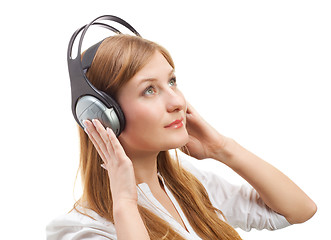 Image showing Beautiful women listening music.