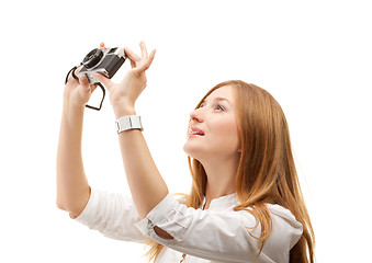 Image showing The beautiful Girl with the camera