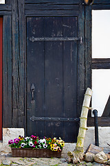 Image showing close-up image of ancient doors