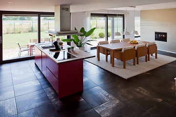 Image showing Interior of modern house kitchen