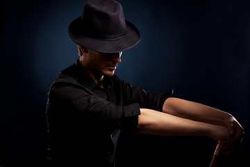 Image showing man in a black hat