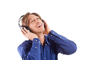 Image showing young men feeling the music