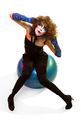 Image showing woman mime with theatrical makeup