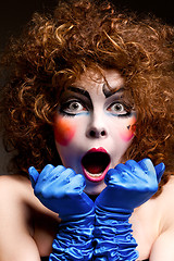 Image showing woman mime with theatrical makeup