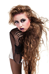 Image showing Sexy rocker girl  wiht cool makeup