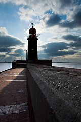 Image showing lighthouse over blue sky in Bremerhaven