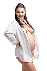 Image showing Beautiful adult pregnant woman
