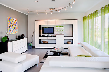 Image showing Modern house, living-room